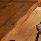 Boomstamtafel - Naturel - Mangohout - Metaal - 200 cm - Matrixpoot