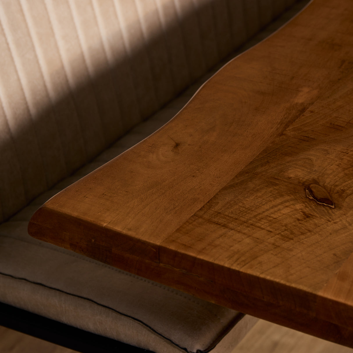 Boomstamtafel - Naturel - Mangohout - Metaal - 200 cm - Matrixpoot