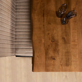 Boomstamtafel - Naturel - Mangohout - Metaal - 200 cm - Matrixpoot