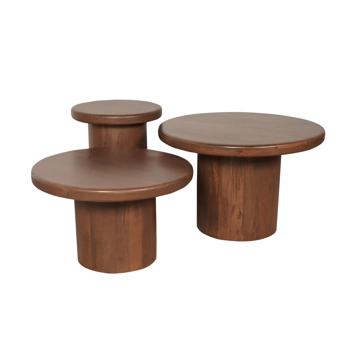 Salontafelset - 3-delig - Walnoot Mangohout - Organisch Design