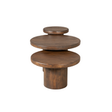 Salontafel Set van 3 - Bruin Mangohout - Diverse Hoogtes