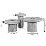 Salontafel Set van 3 - Bruin Mangohout - Diverse Hoogtes