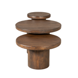 Salontafel Set van 3 - Bruin Mangohout - Diverse Hoogtes
