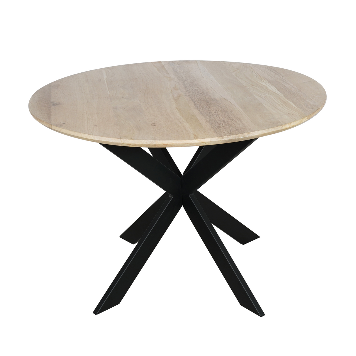 Eettafel Rond - Naturel Eikenhout - Matrixpoot - 110 cm