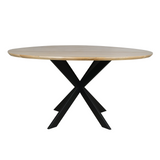 Eettafel Rond - Naturel Eikenhout - Matrixpoot - 110 cm