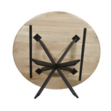 Eettafel Rond - Naturel Eikenhout - Matrixpoot - 110 cm