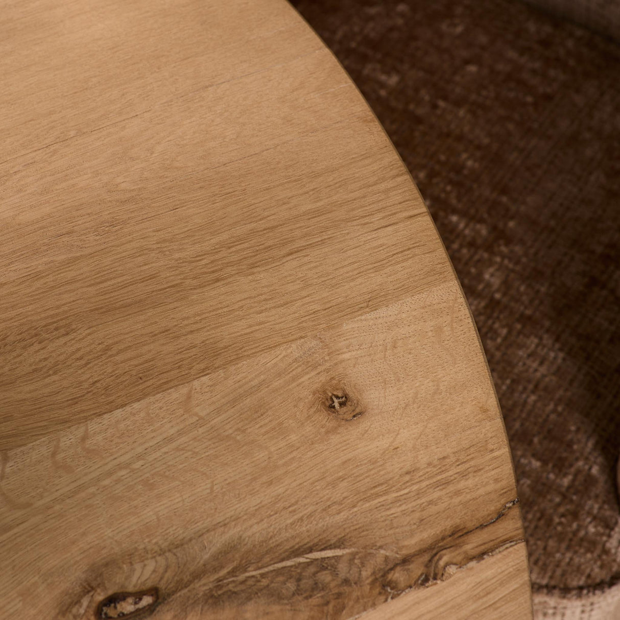 Eettafel Rond - Naturel Eikenhout - Matrixpoot - 130 cm