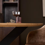 Eettafel Rond - Naturel Eikenhout - Matrixpoot - 110 cm
