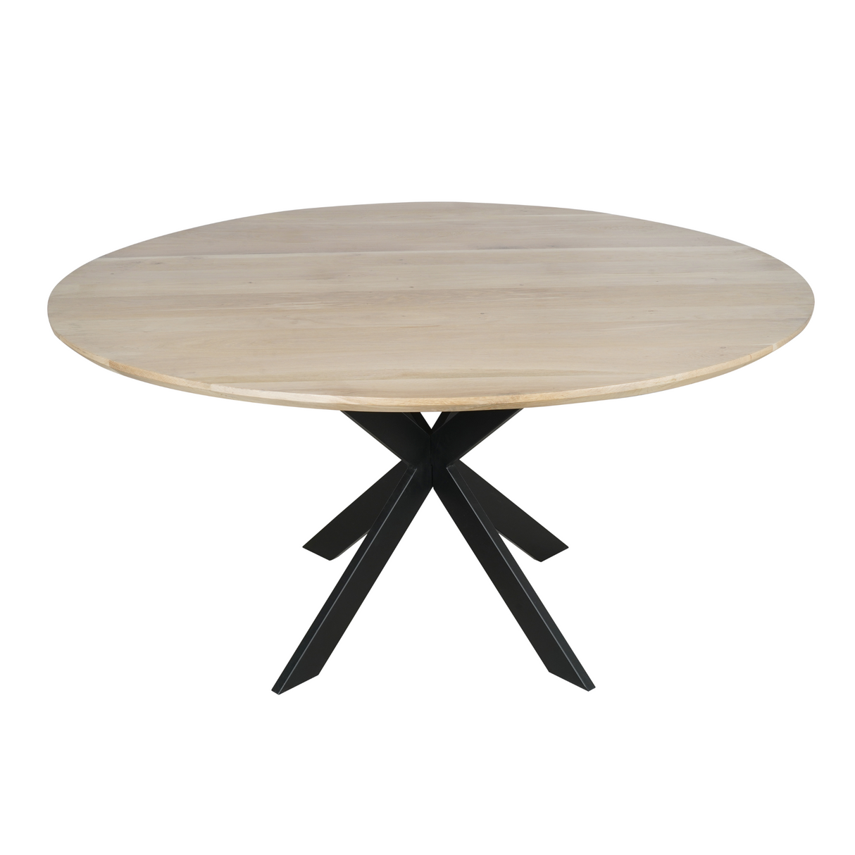 Eettafel Rond - Naturel Eikenhout - Matrixpoot - 110 cm