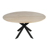 Eettafel Rond - Naturel Eikenhout - Matrixpoot - 110 cm