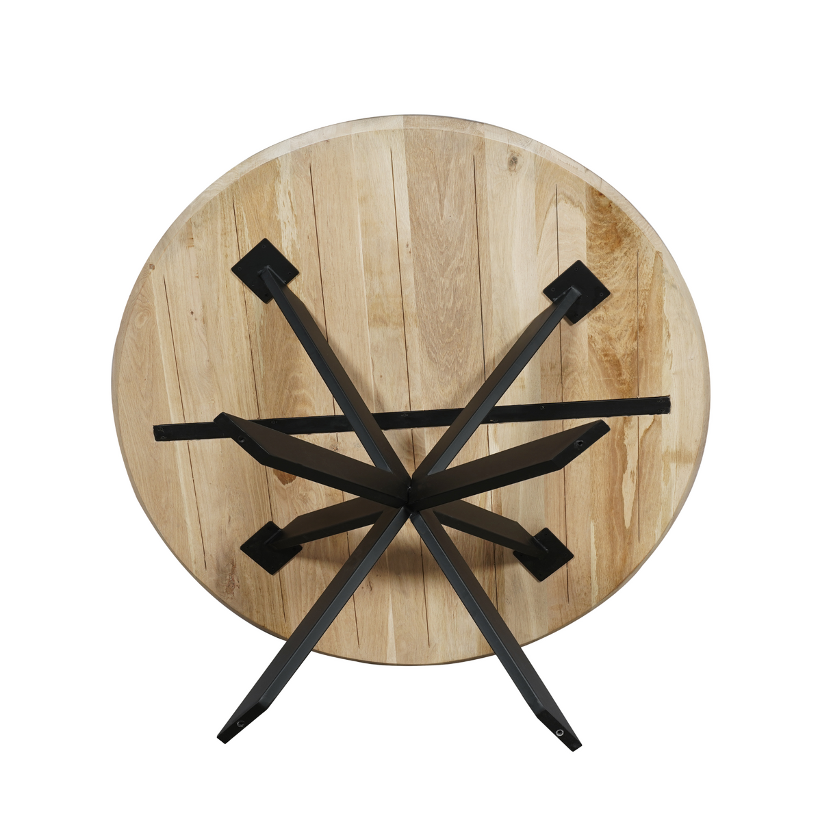 Eettafel Rond - Naturel Eikenhout - Matrixpoot - 110 cm