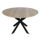 Eettafel Rond - Naturel Eikenhout - Matrixpoot - 110 cm