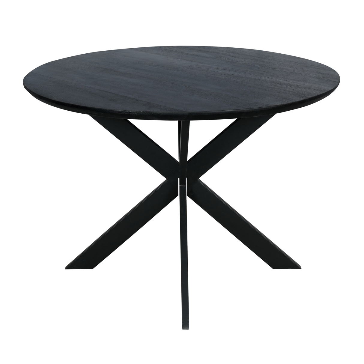Eettafel Rond - Zwart Eikenhout - Matrixpoot - 110 cm