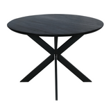 Eettafel Rond - Zwart Eikenhout - Matrixpoot - 110 cm
