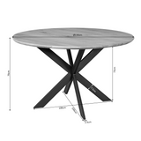 Eettafel Rond - Naturel Eikenhout - Matrixpoot - 130 cm