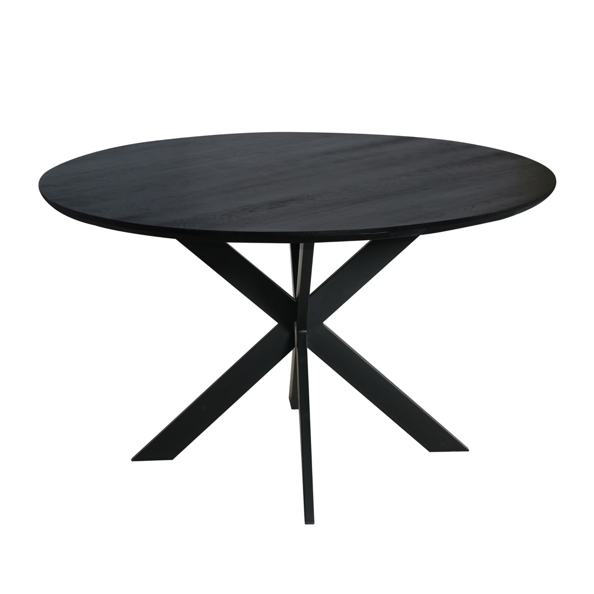 Eettafel Rond - Zwart Eikenhout - Matrixpoot - 130 cm