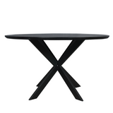 Eettafel Rond - Zwart Eikenhout - Matrixpoot - 130 cm