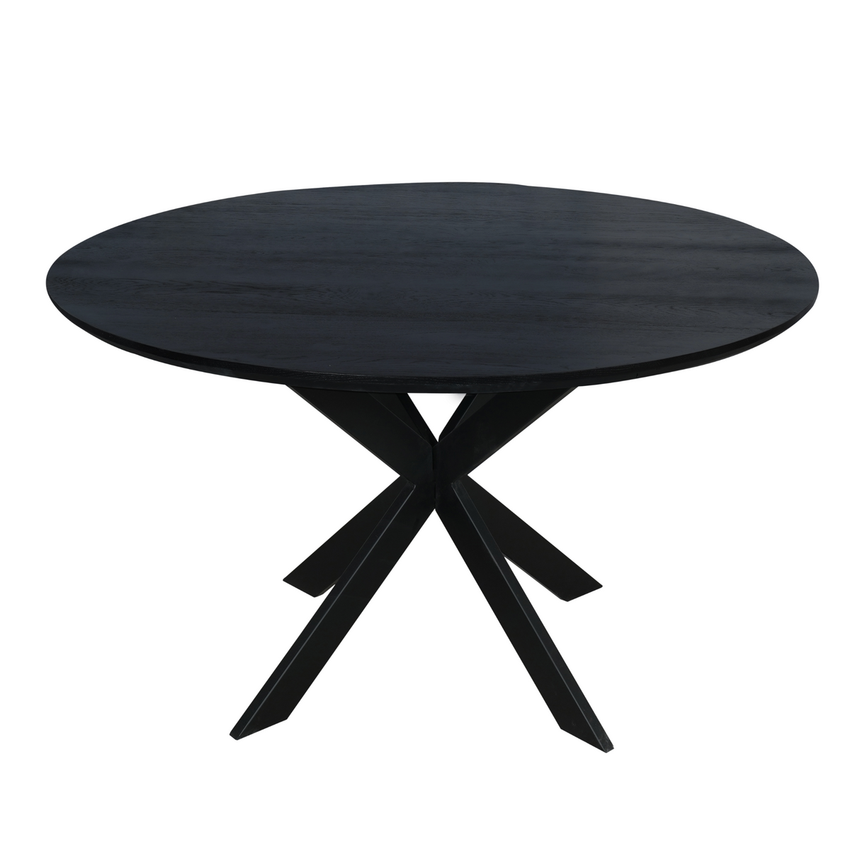 Eettafel Rond - Zwart Eikenhout - Matrixpoot - 130 cm