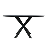 Eettafel Rond - Zwart Eikenhout - Matrixpoot - 150 cm