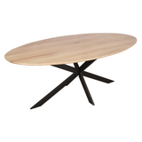 Eettafel Ovaal - Naturel Eikenhout - Matrixpoot - 210 cm