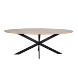 Eettafel Ovaal - Naturel Eikenhout - Matrixpoot - 210 cm