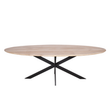Eettafel Ovaal - Naturel Eikenhout - Matrixpoot - 240 cm