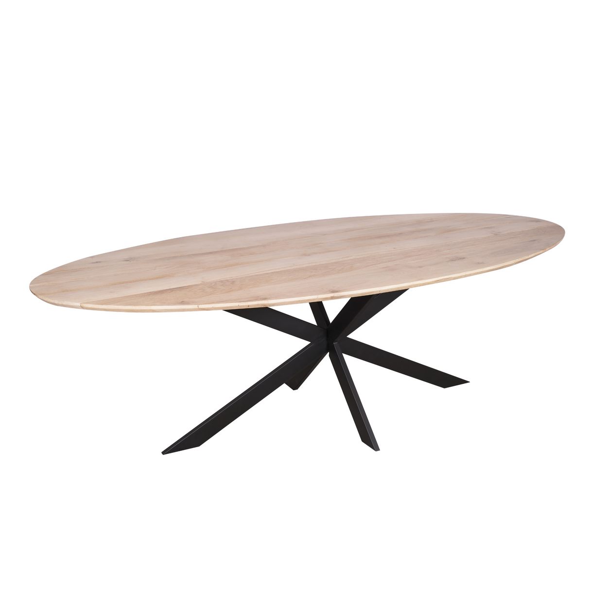 Eettafel Ovaal - Naturel Eikenhout - Matrixpoot - 240 cm
