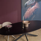 Ovale Eettafel Zwart Eikenhout - 180 cm - Massief Blad - Spinpoot