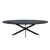 Eettafel Ovaal - Zwart Eikenhout - Matrixpoot - 240 cm