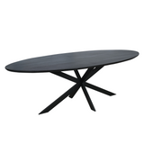 Eettafel Ovaal - Zwart Eikenhout - Matrixpoot - 240 cm