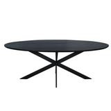 Eettafel Ovaal - Zwart Eikenhout - Matrixpoot - 240 cm