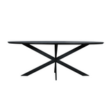 Eettafel Ovaal - Zwart Eikenhout - Matrixpoot - 210 cm