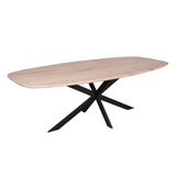 Eettafel Deens Ovaal - Naturel Eikenhout - Stalen Frame - 200 cm