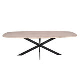 Eettafel Deens Ovaal - Naturel Eikenhout - Stalen Frame - 200 cm