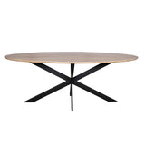Ovale Eettafel - Naturel Europees Eikenhout - 280 cm - Stalen Spider-poot