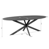 Ovale Eettafel - Naturel Europees Eikenhout - 280 cm - Stalen Spider-poot