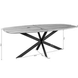 Deens Ovale Eettafel - Naturel Europees Eikenhout - 180 cm - Stalen X-Poot
