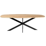 Deens Ovale Eettafel - Naturel Europees Eikenhout - 280 cm - Zandkleurige X-Poot