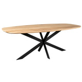 Deens Ovale Eettafel - Naturel Europees Eikenhout - 280 cm - Zandkleurige X-Poot