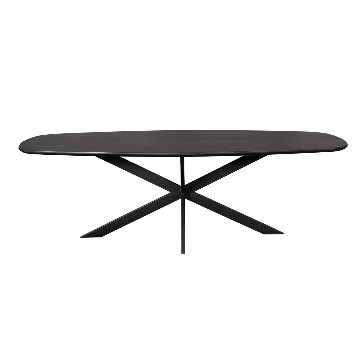 Deens Ovale Eettafel - Zwart Europees Eikenhout - 280 cm - Stalen X-Poot