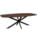 Deens Ovale Eettafel - 240 cm - Bruin Europees Eikenhout - Zwart Stalen Designpoot