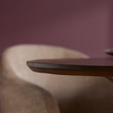 Ovale Eettafel - 180 cm - Bruin Europees Eikenhout - Zwart Stalen Designpoot