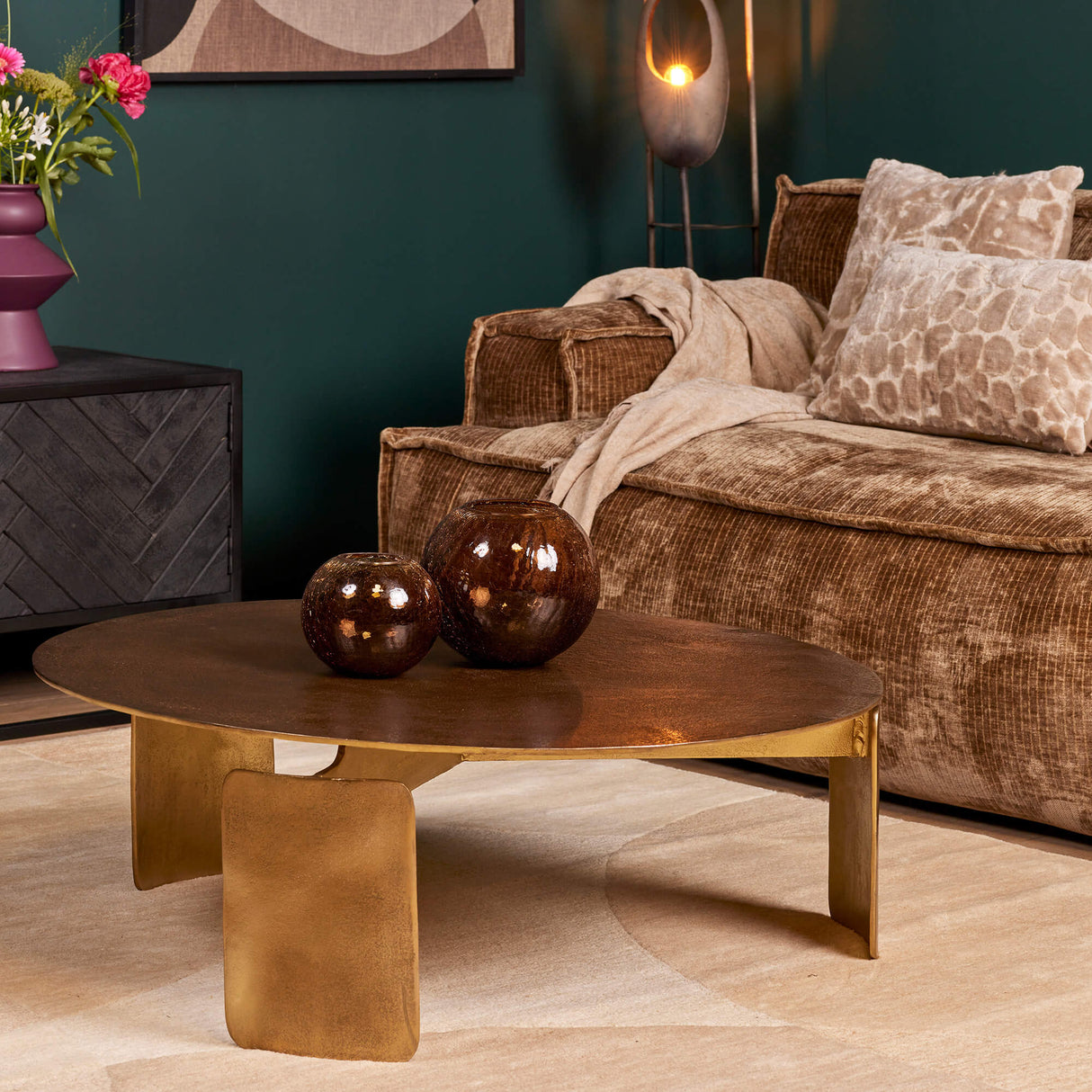 Ronde salontafel - Goud - Aluminium - 90 cm