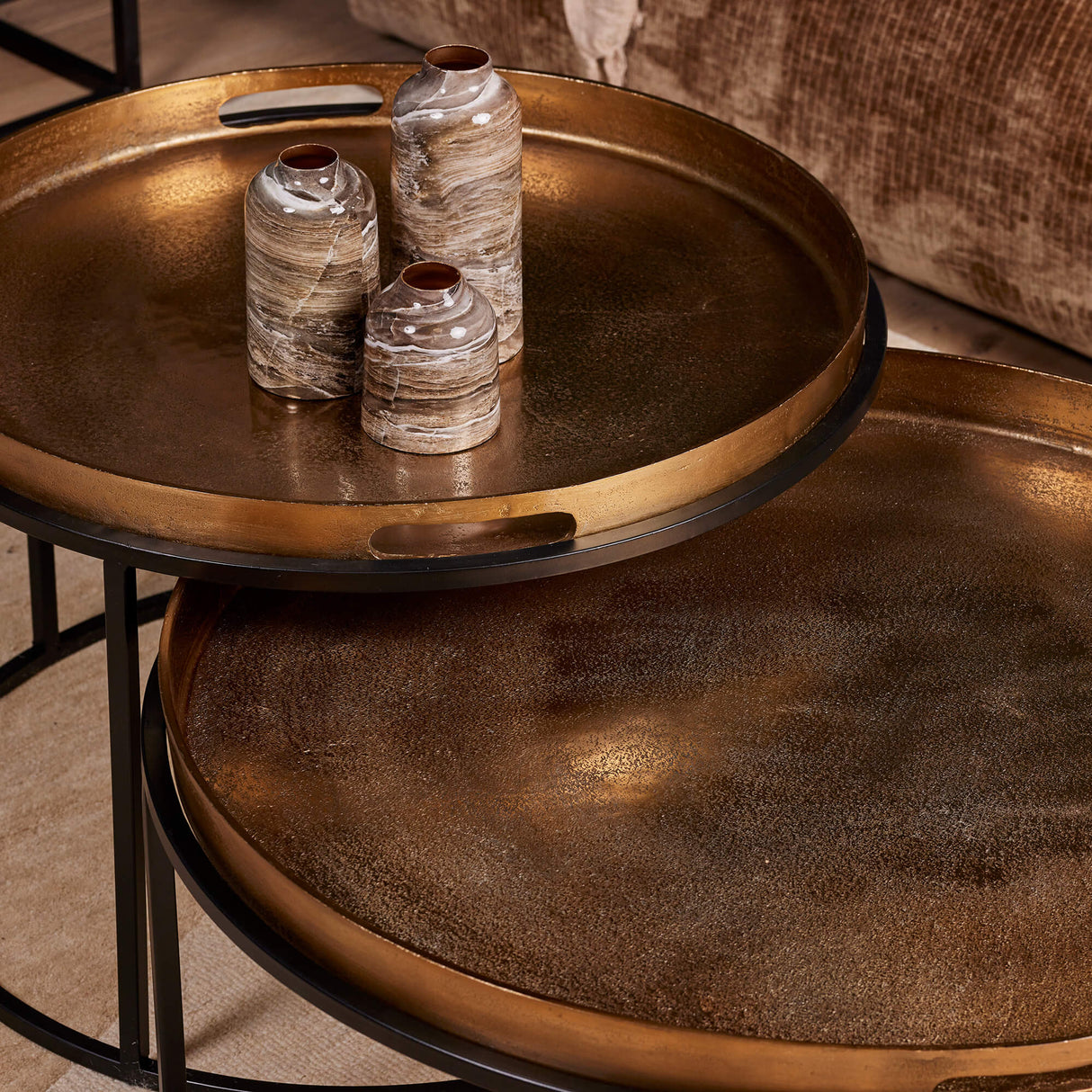 Salontafel set - Goud - Aluminium - 78 cm - 2-delig