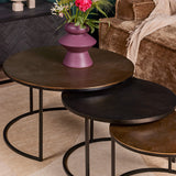 Salontafel set - Goud/Zwart - Aluminium - (3 stuks) - 75 cm