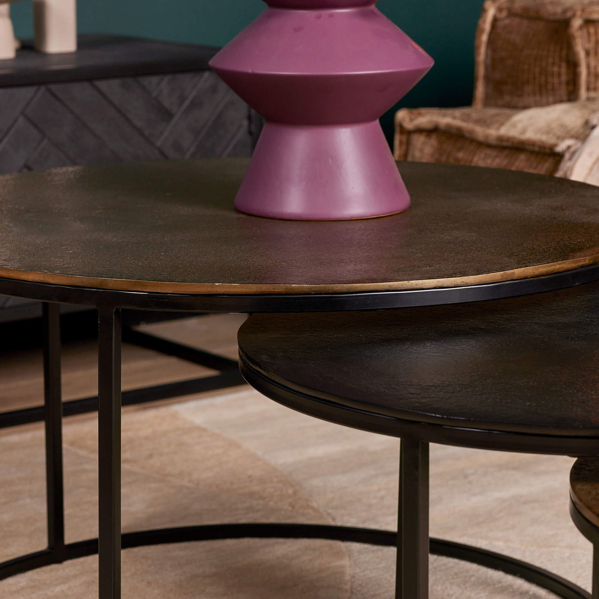 Salontafel set - Goud/Zwart - Aluminium - (3 stuks) - 75 cm