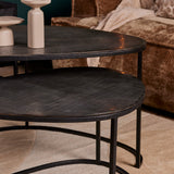Salontafel set - Zwart - Aluminium - IJzer - 65 cm - Druppelvorm