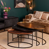Salontafel set - Brons - Zwart - Aluminium - 100 cm (3-delig)