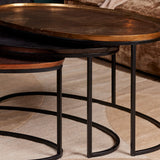 Salontafel set - Brons - Zwart - Aluminium - 100 cm (3-delig)
