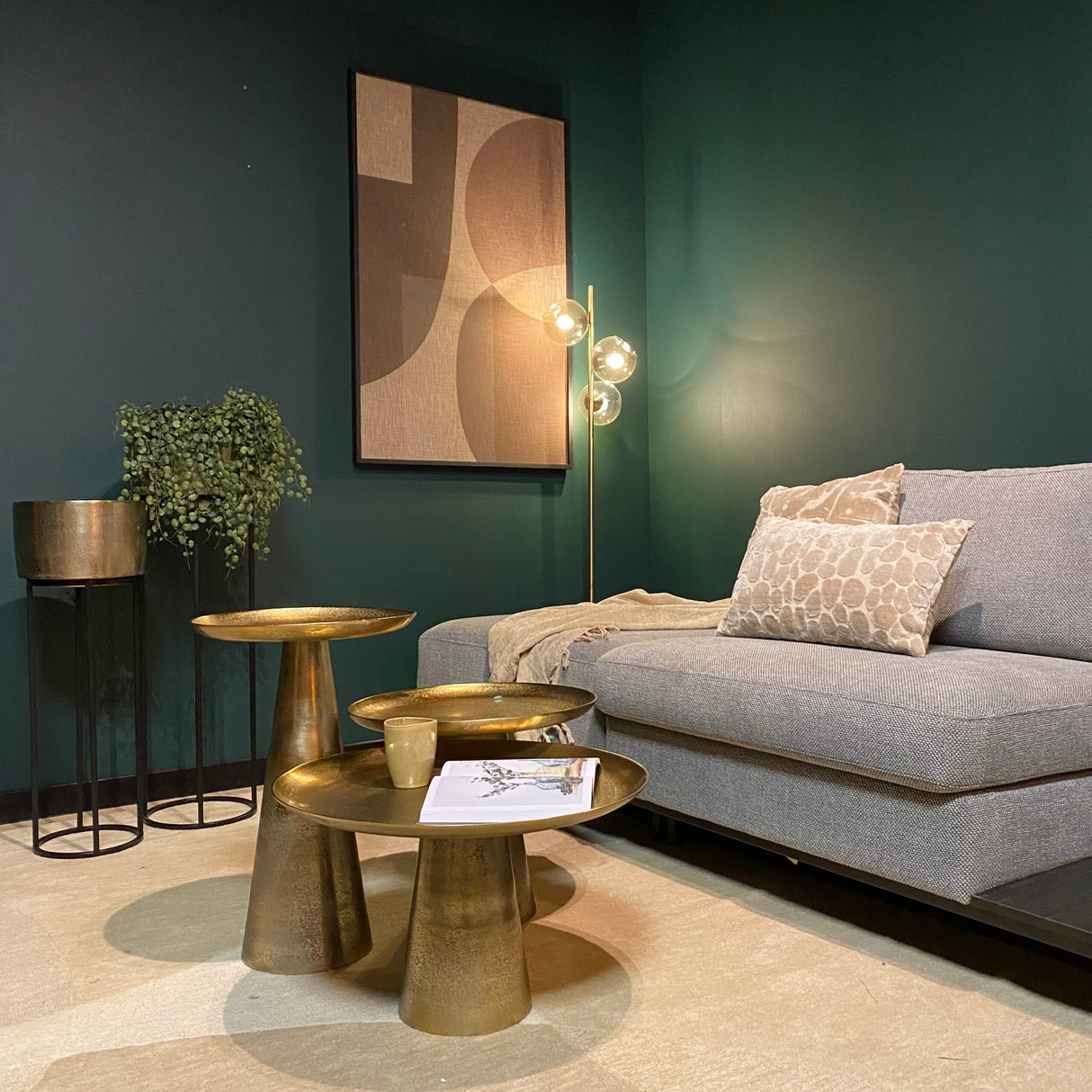 Salontafel - Goud - Aluminium - 60 cm - Rond - Kegelvoet